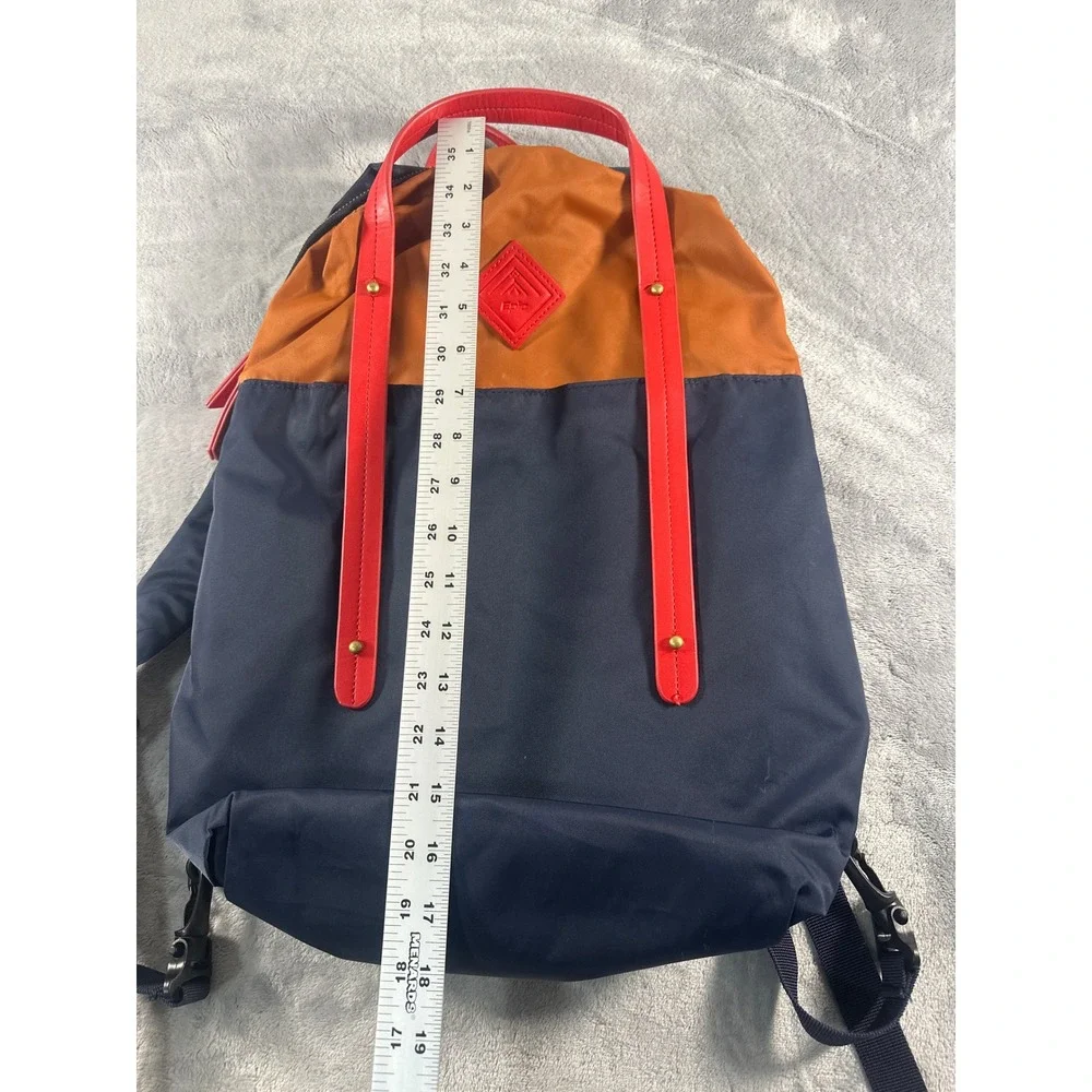 Epic Backpack Navy Blue Orange Colorblock Nylon Laptop Travel Bag Red Trim